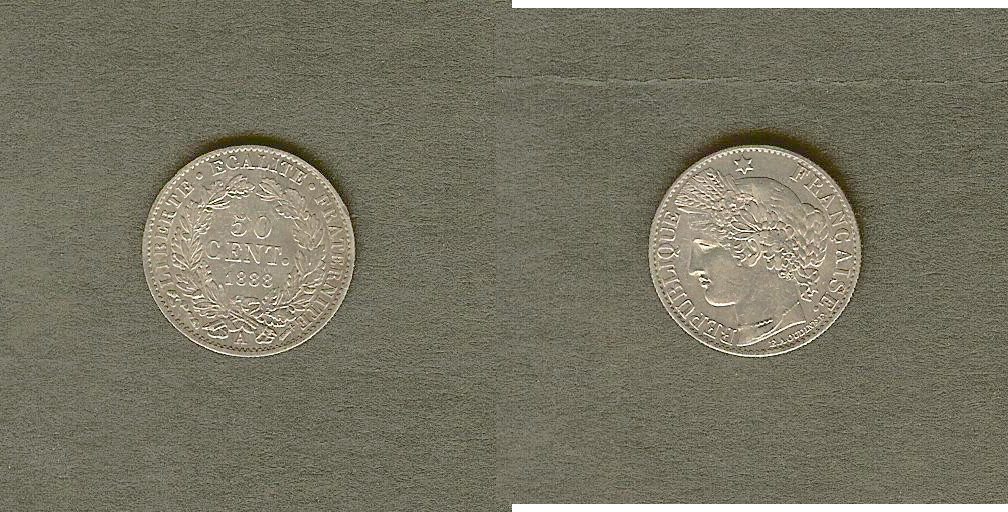 50 Centimes Cérès 1888A Paris AU+